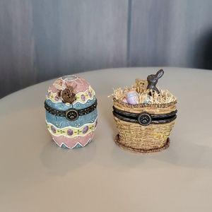 Set of 2 Boyds Bears Easter Treasure Boxes